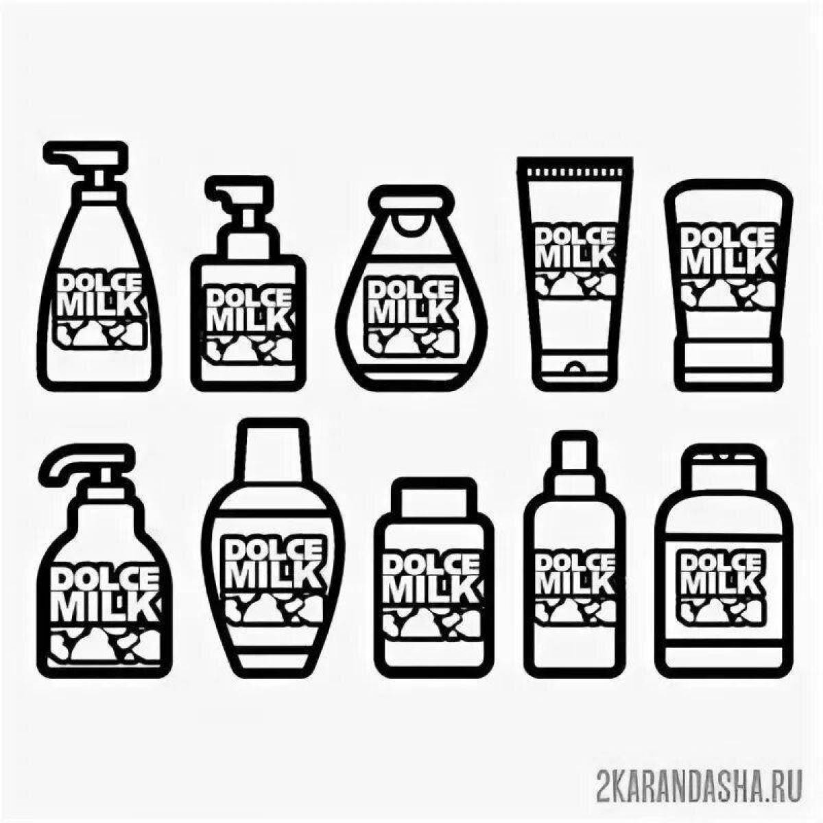Fun coloring of dolce milk antiseptic
