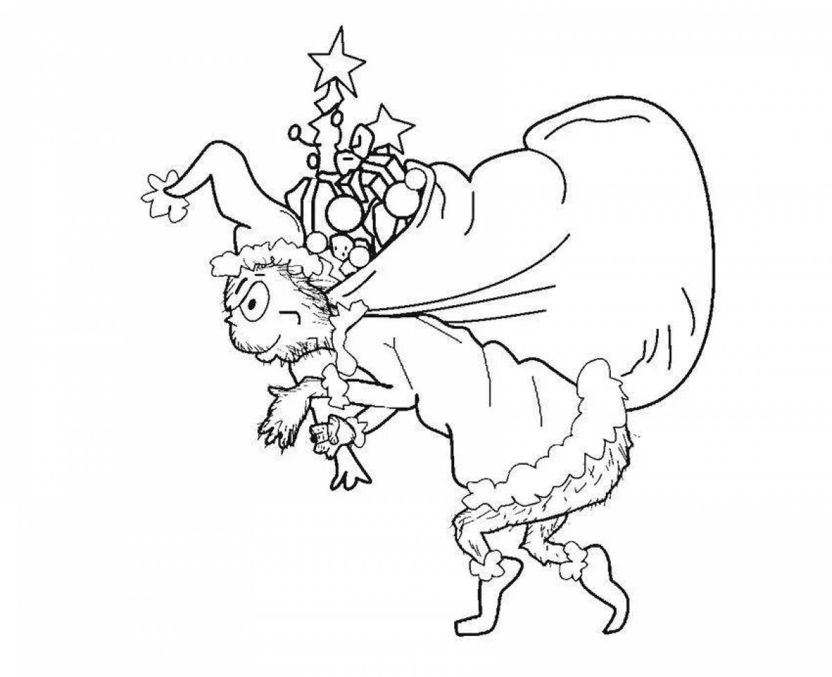 Radiant grinch stole christmas coloring page