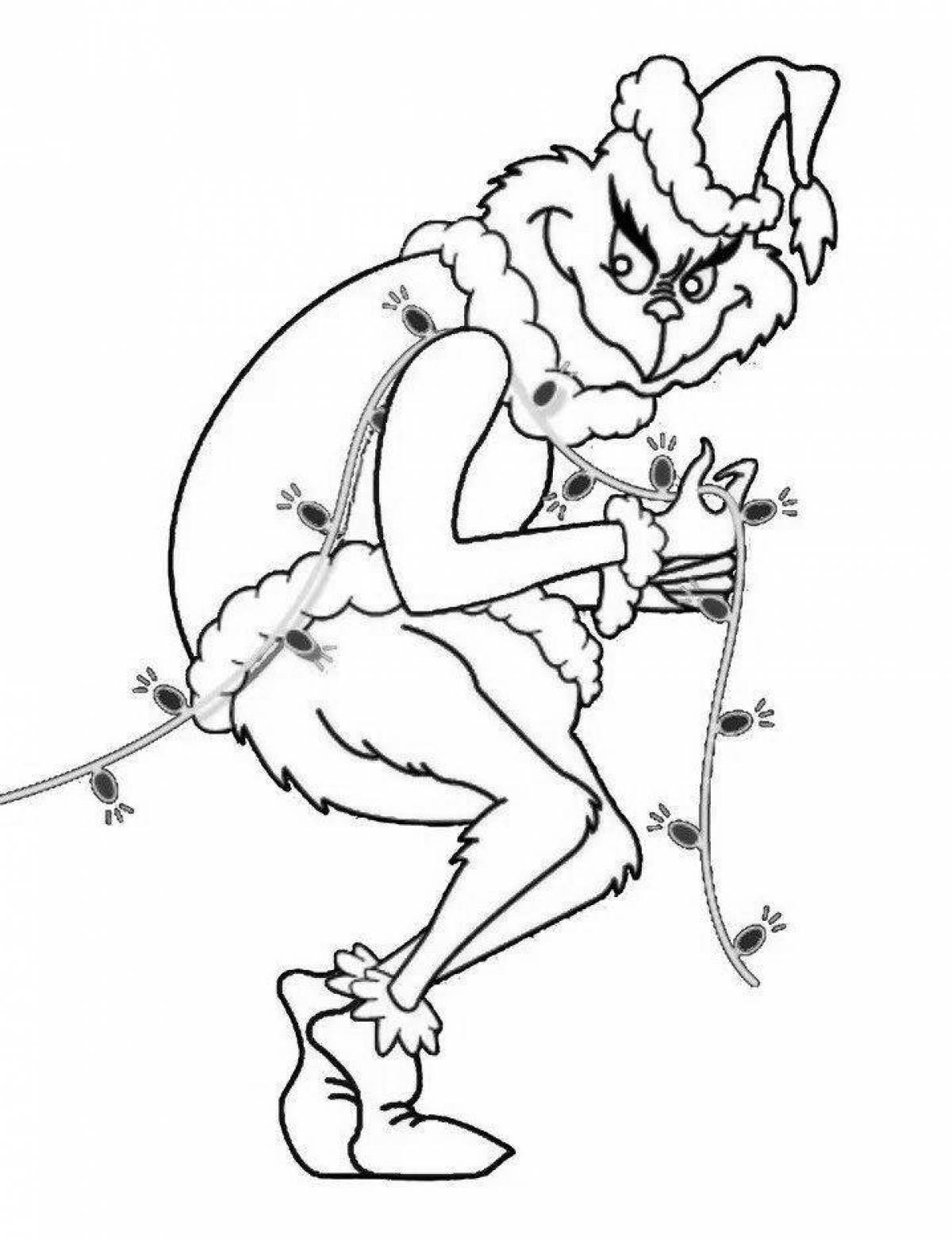 Rampant Grinch stole a Christmas coloring book