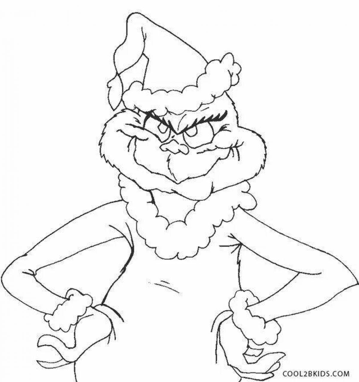 Grinch Stole Christmas Exciting Coloring Page