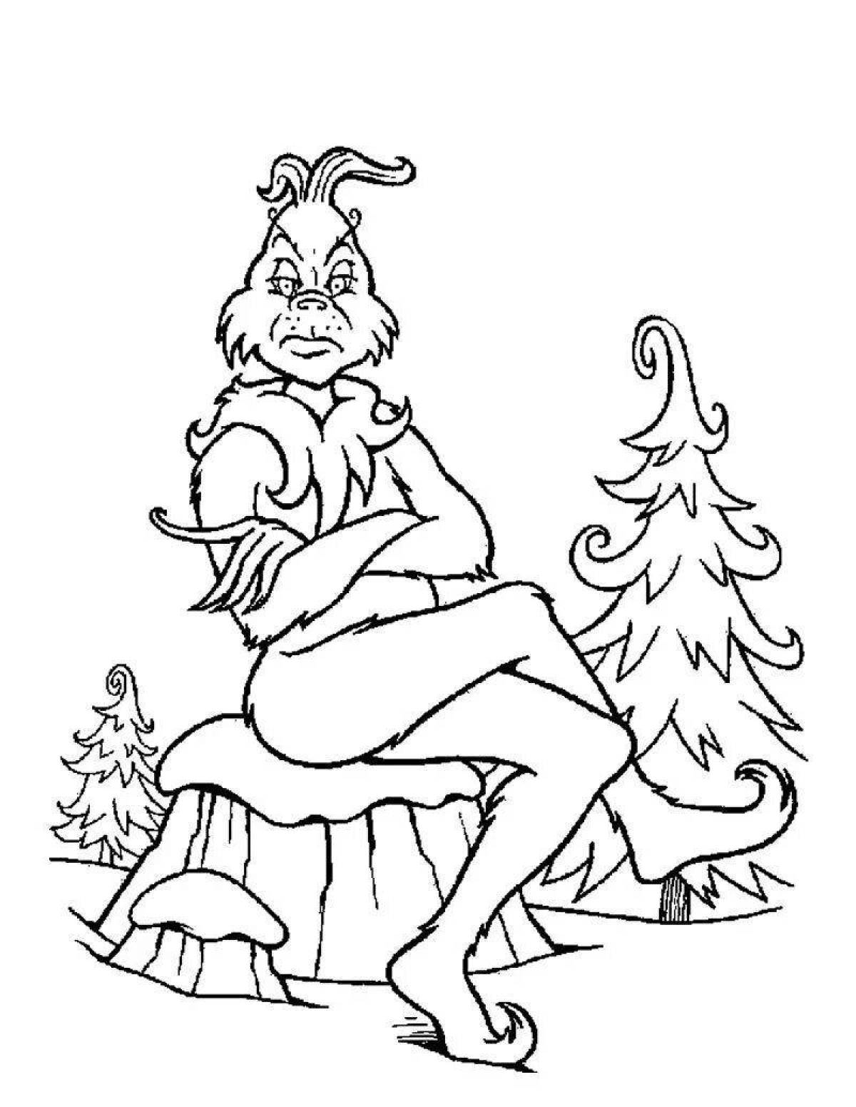 Glowing Grinch Stole Christmas coloring page