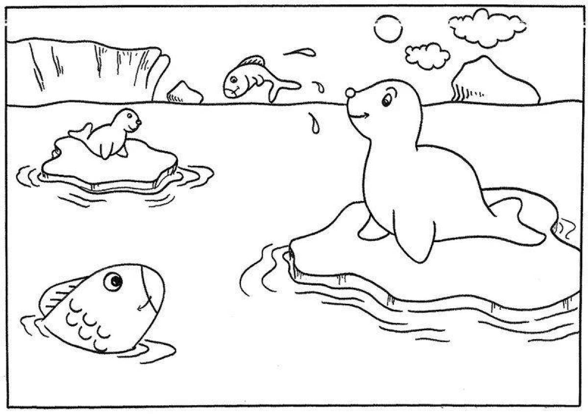 Major coloring pages animals of the north pole