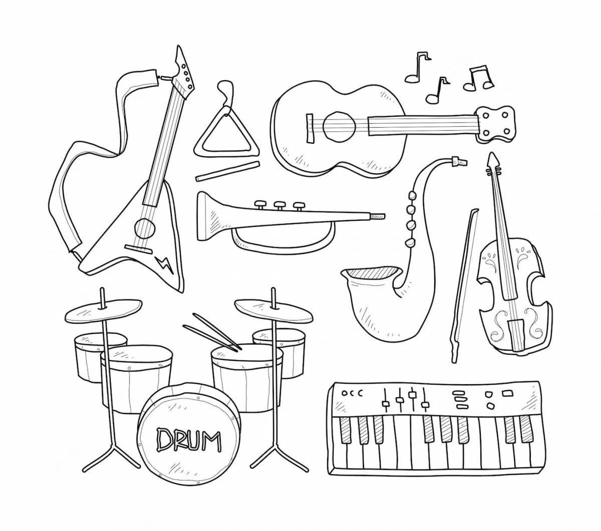 Раскраска «игровые музыкальные инструменты» 1-й класс