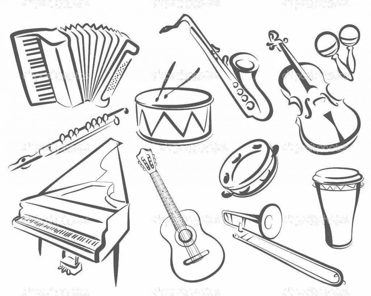 Magnificent musical instruments coloring 1 class