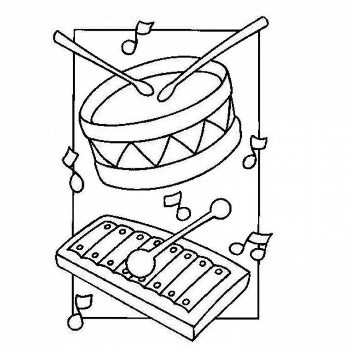 Fascinating musical instruments coloring 1st grade