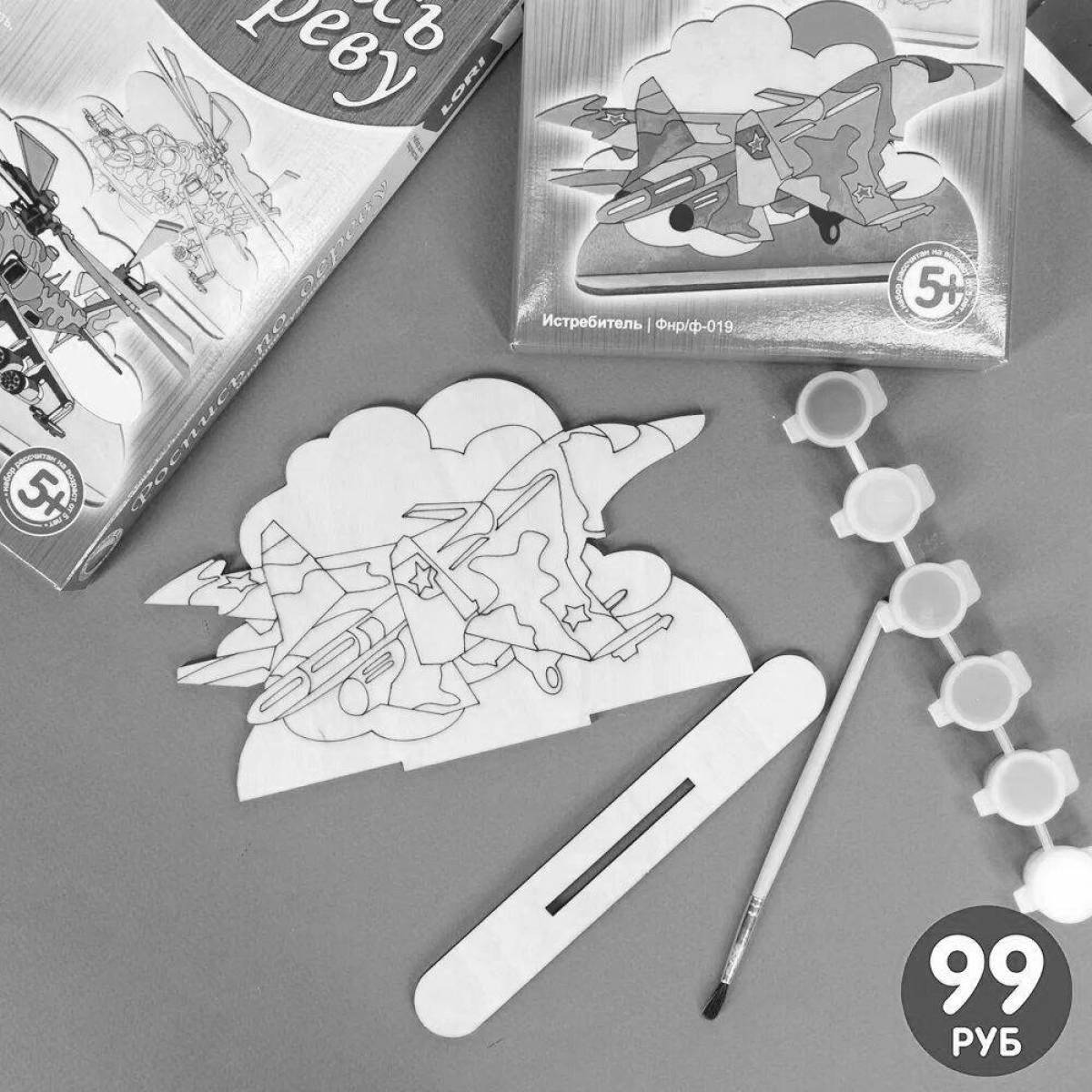 Charming wooden coloring book 5608736