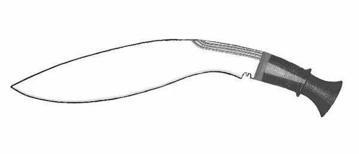 Intricate kukri knife coloring page from standoff 2