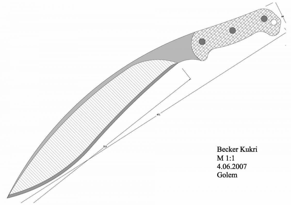 Attractive kukri knife coloring page from standoff 2