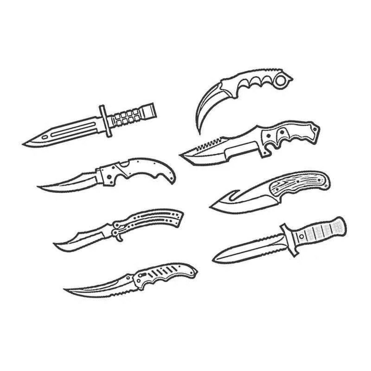 Awesome kukri knife coloring page from standoff 2