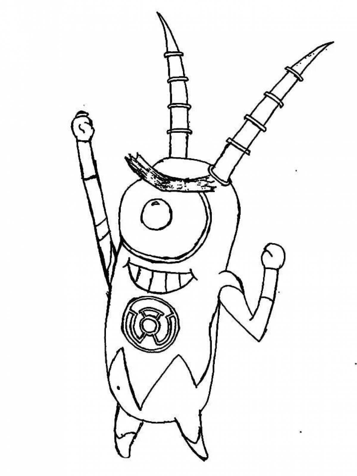 Coloring page funny plankton