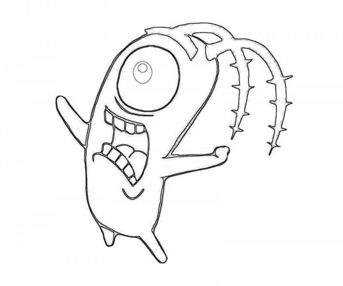 Playful plankton coloring page