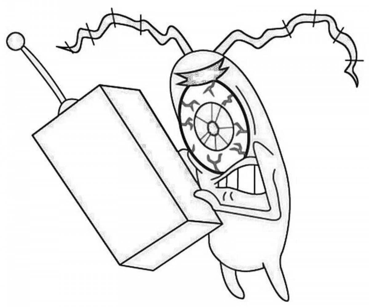 Crying plankton coloring page
