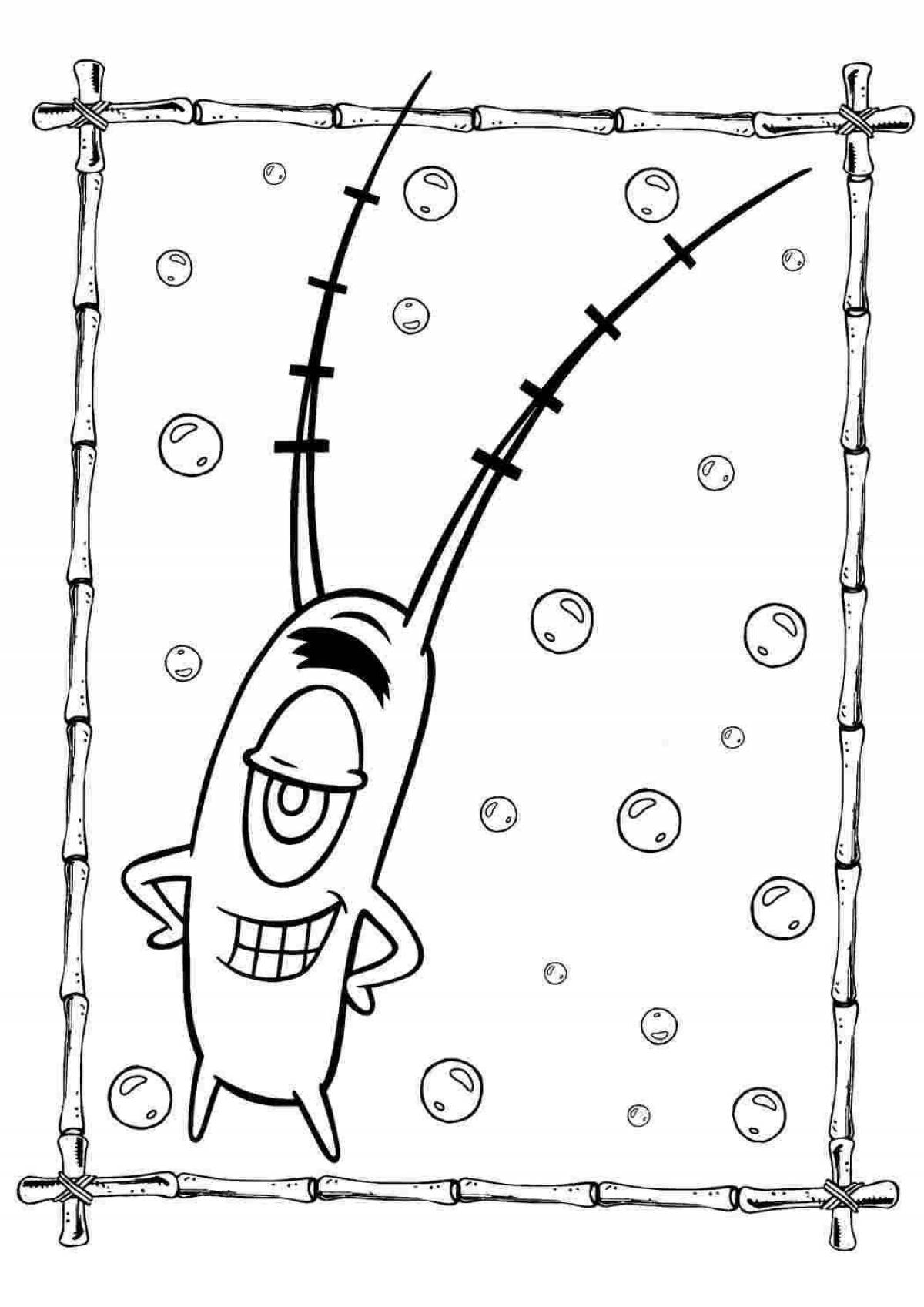 Glowing plankton coloring page