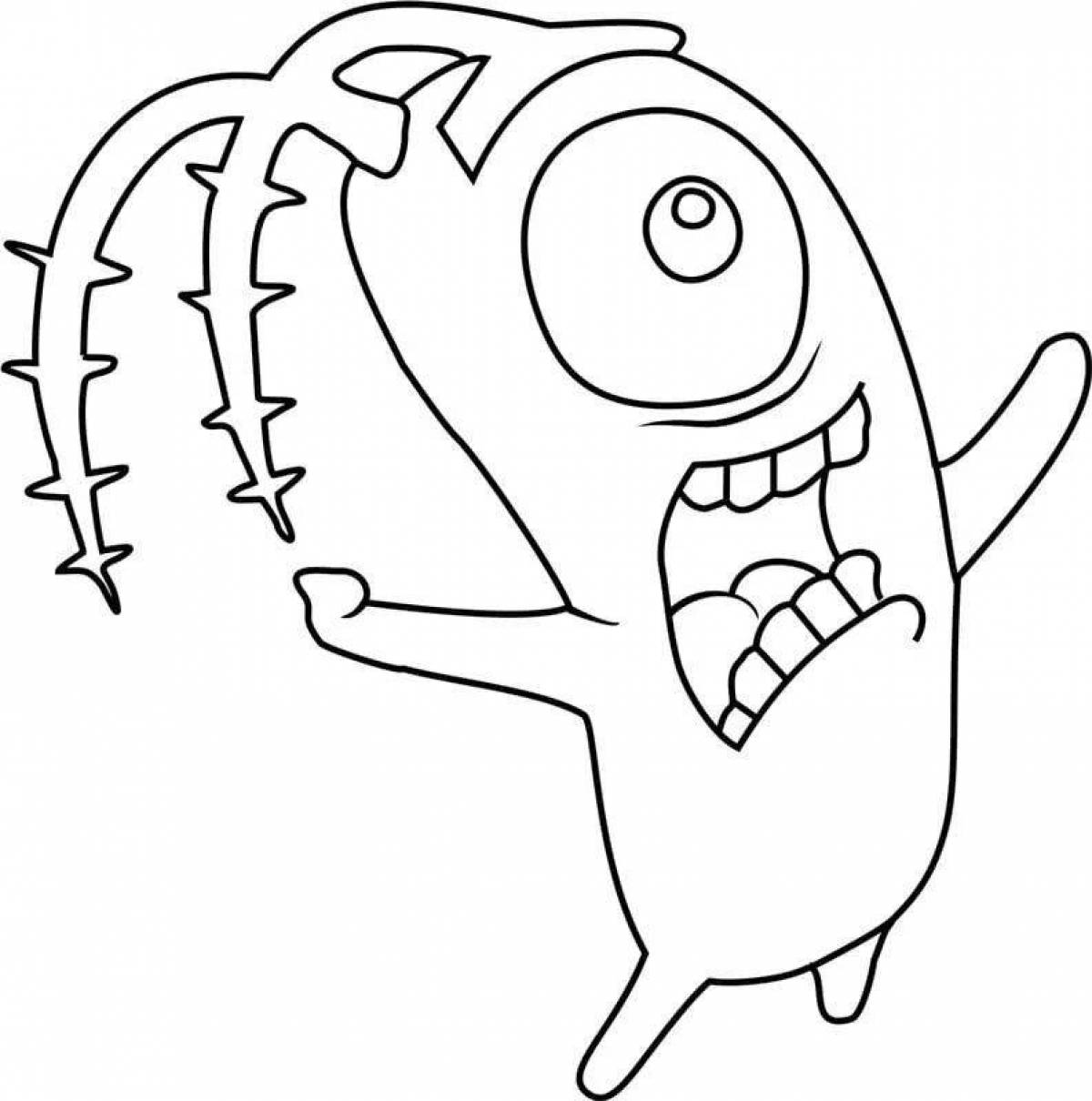 Animated plankton coloring page