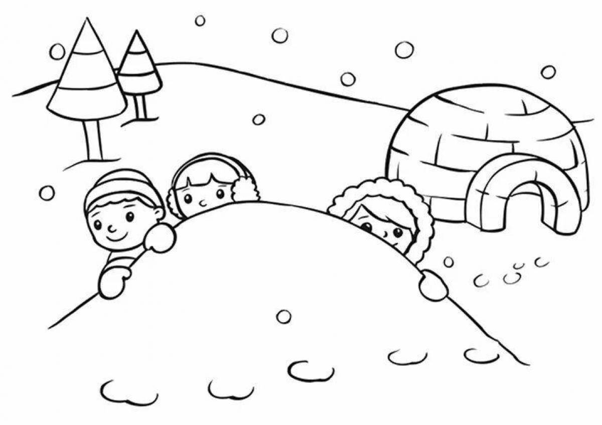 5 простых рисунков зимы для детей и начинающих