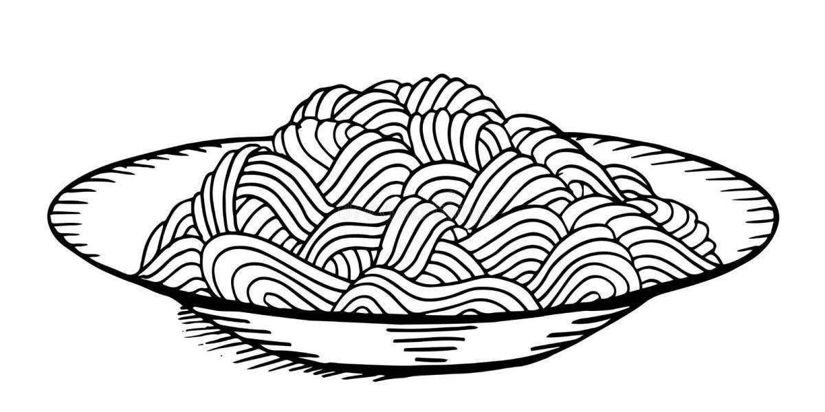 Colorful pasta coloring page
