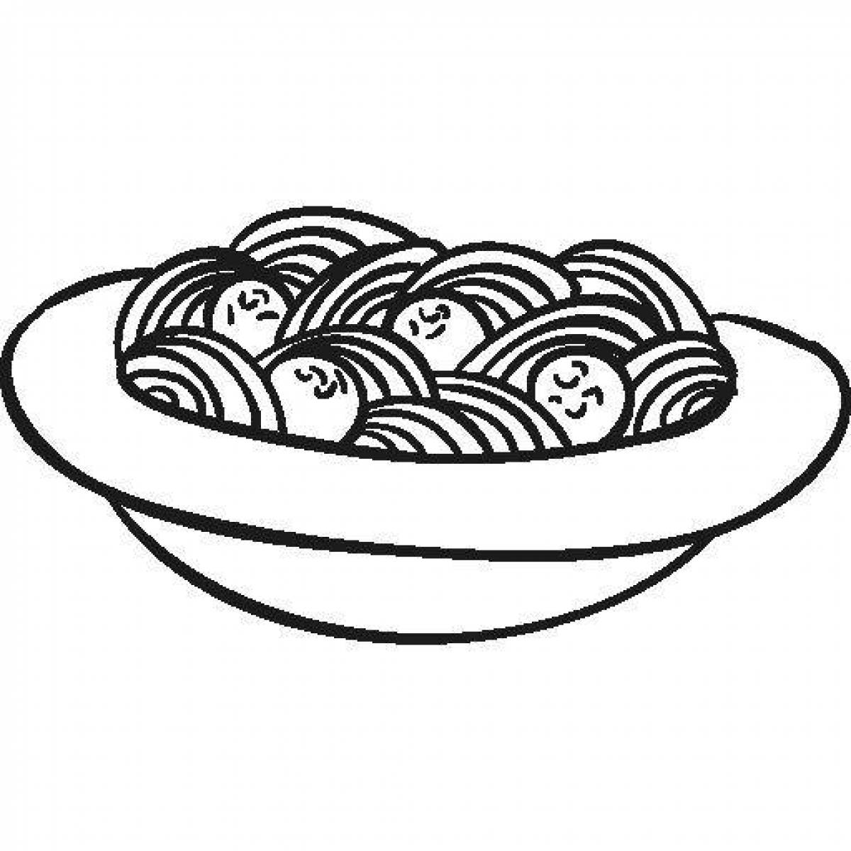 Animated pasta coloring page