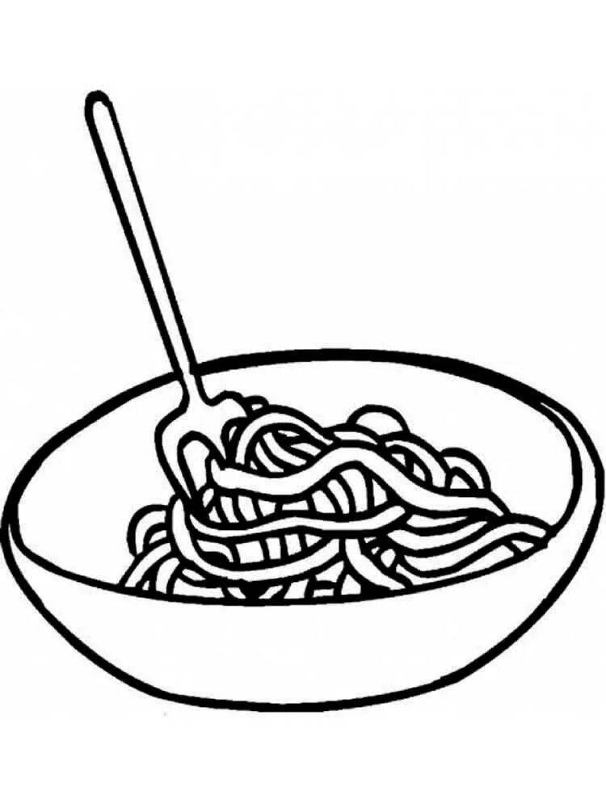 Outstanding pasta coloring page