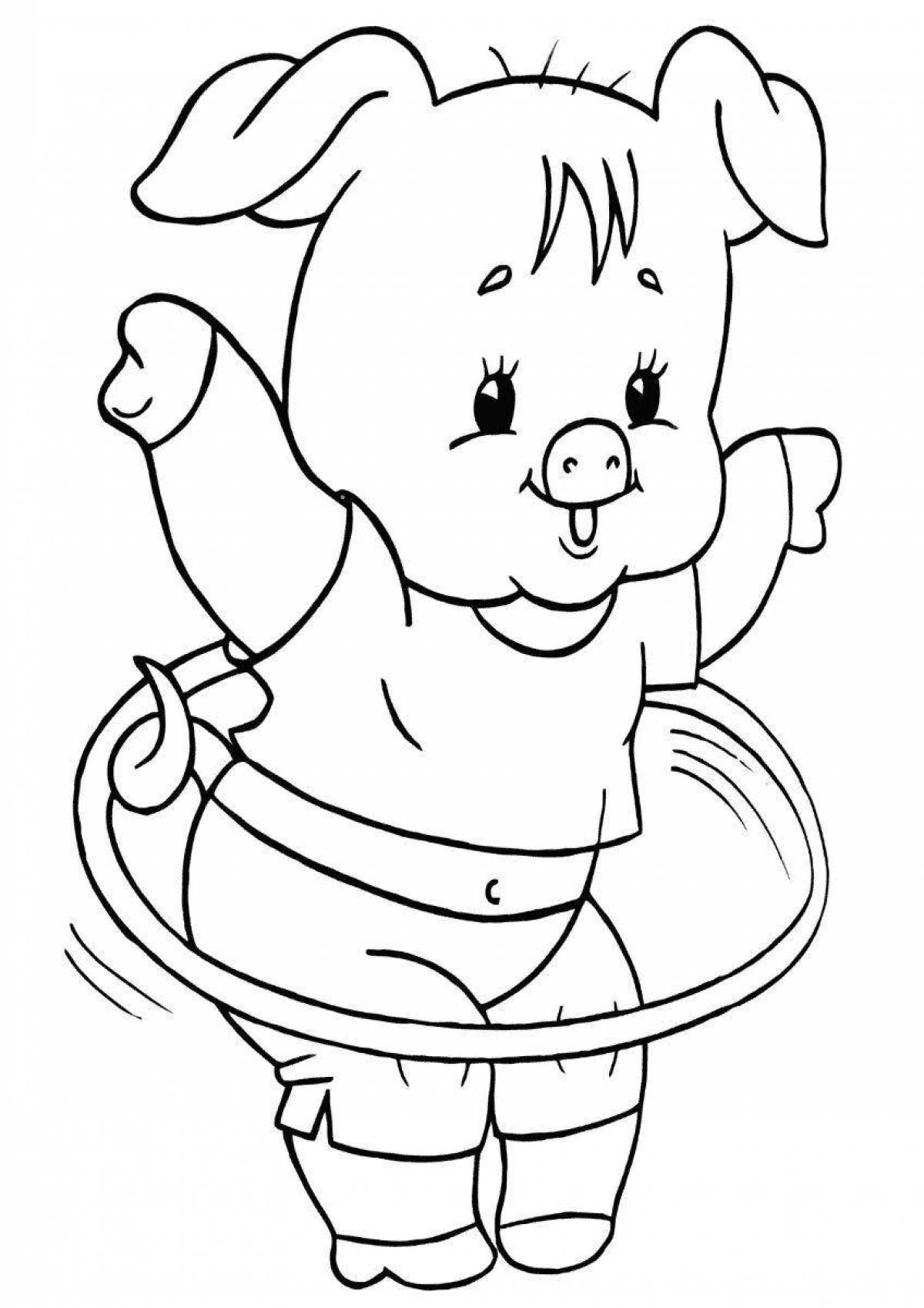 Colorful hoop coloring page
