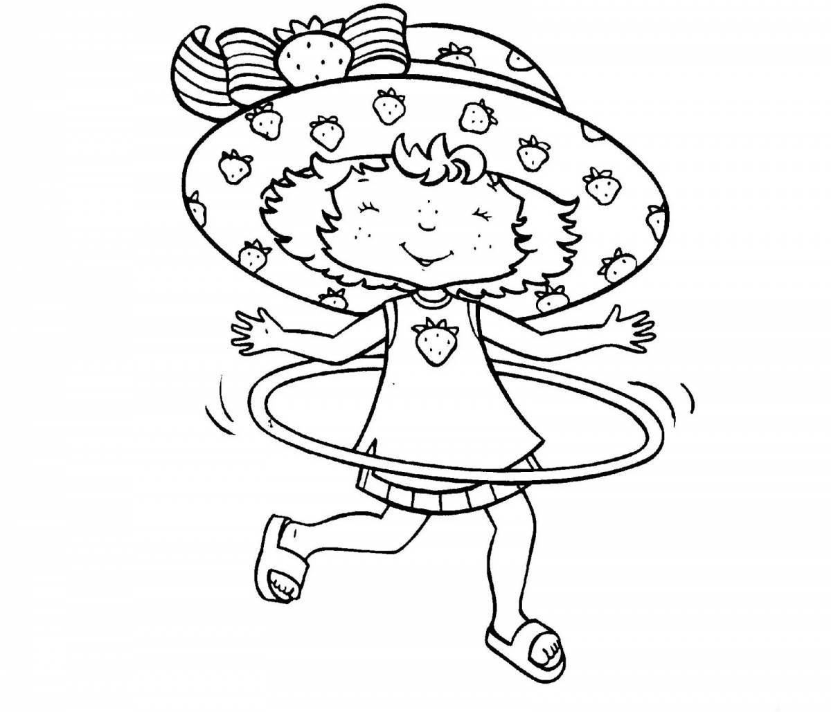 Glitter hoop coloring page