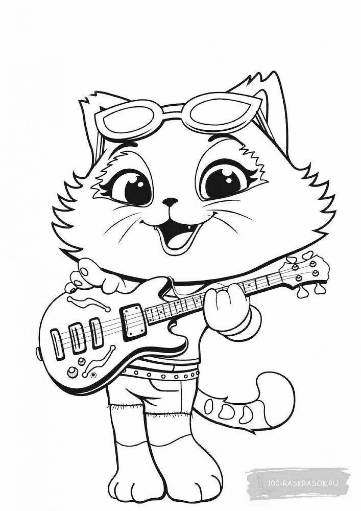Gorgeous meow coloring page