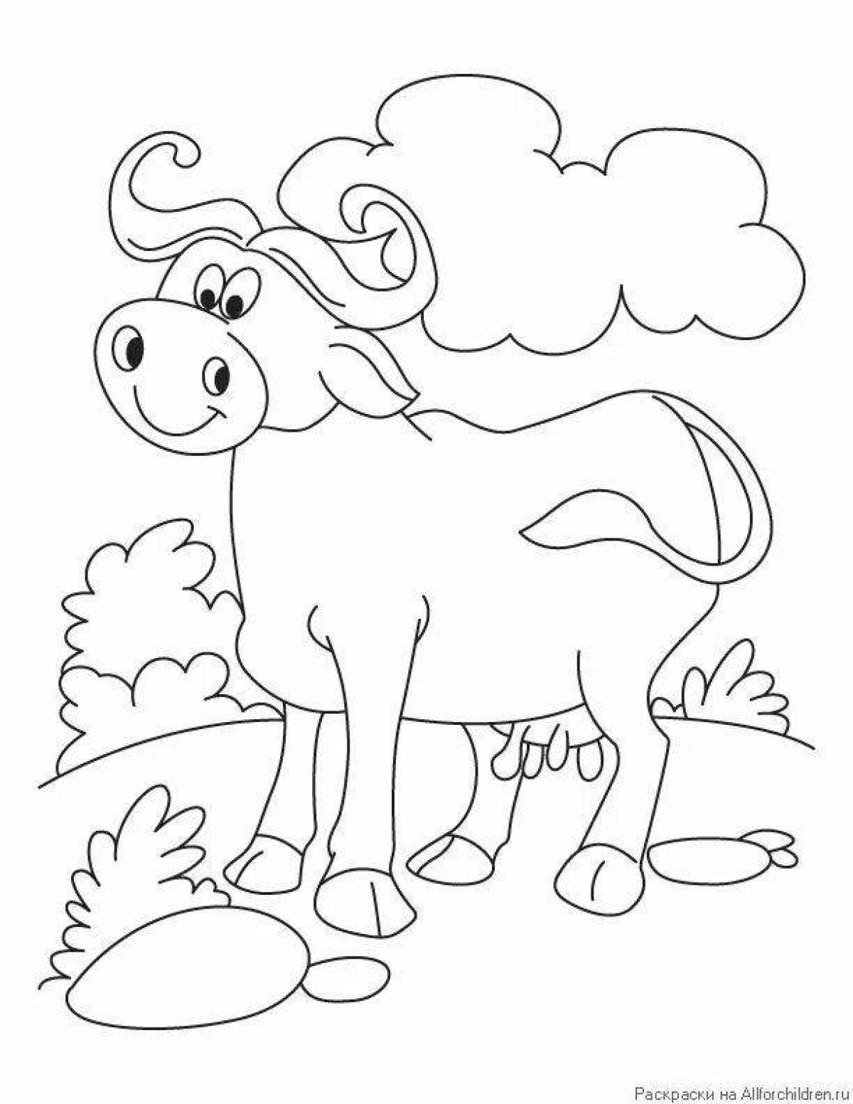 Vibrant buffalo coloring page