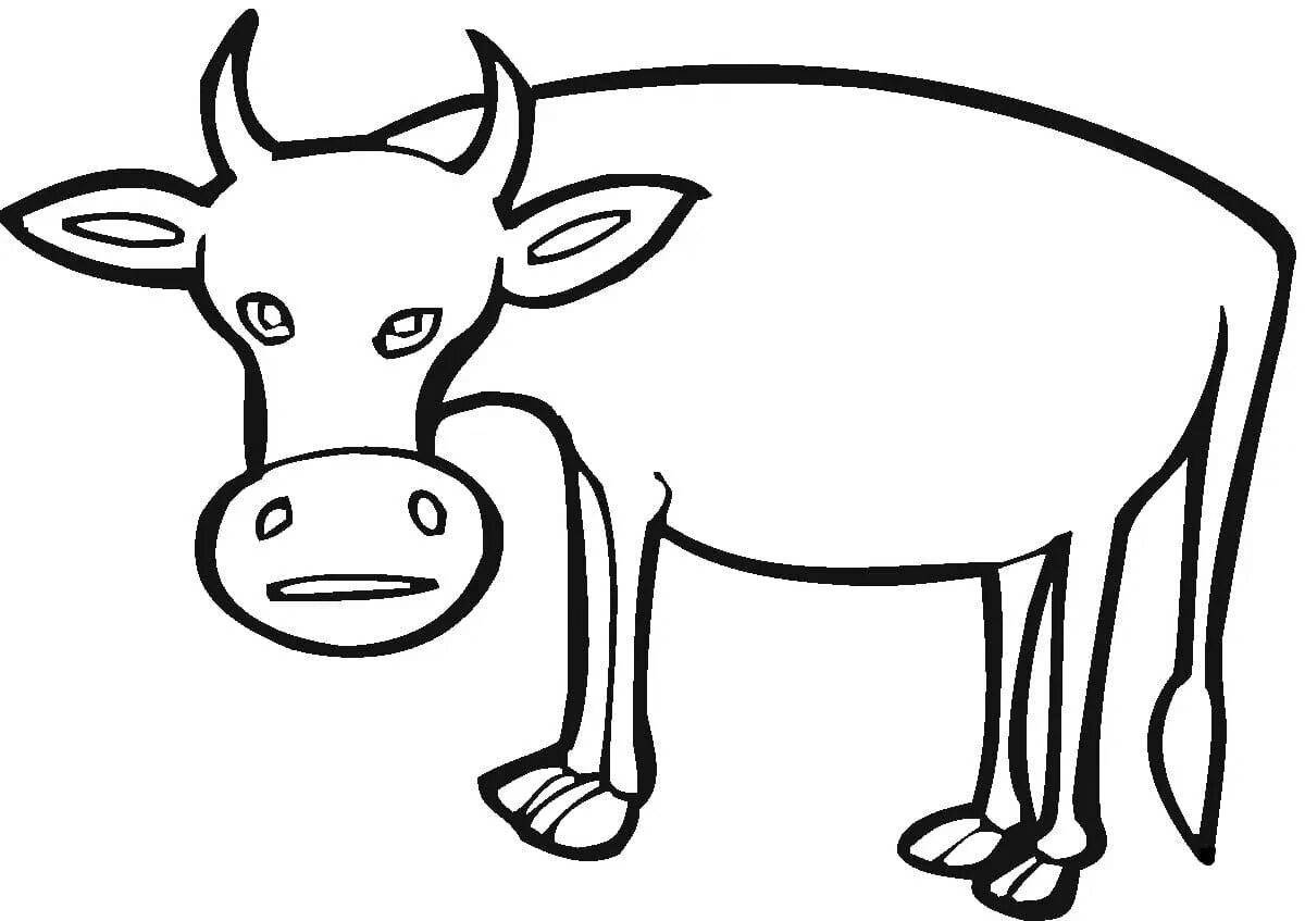 Coloring cute bull