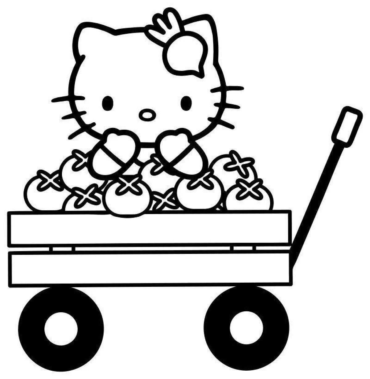 Coloring page adorable cart