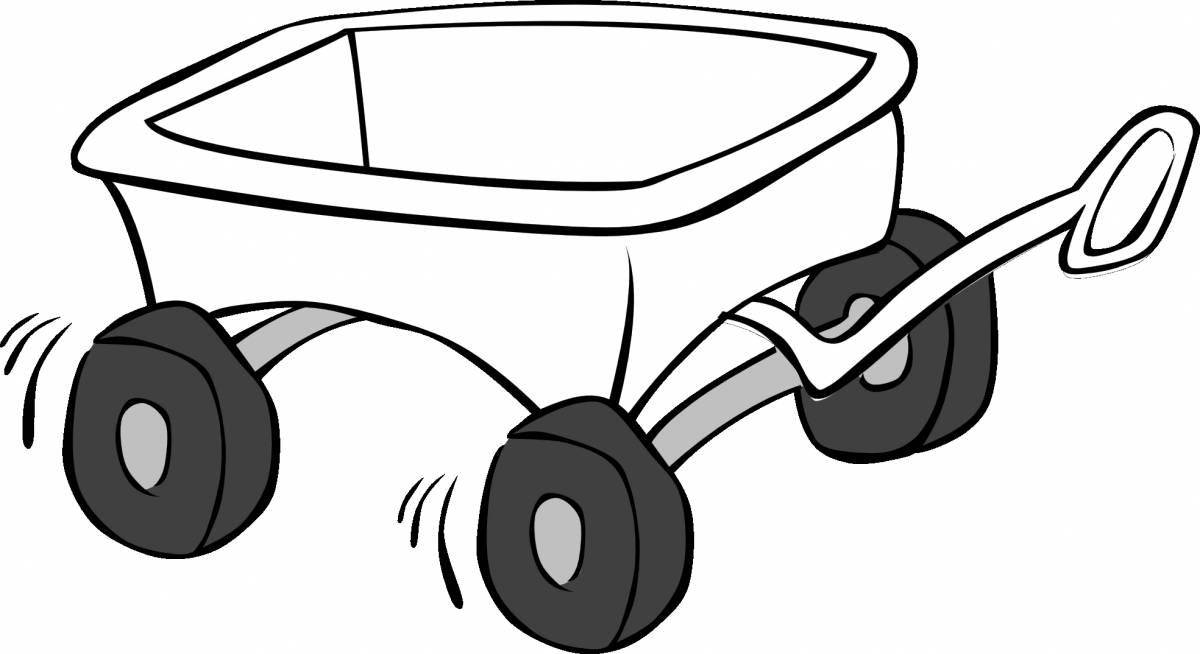 Superb cart coloring page