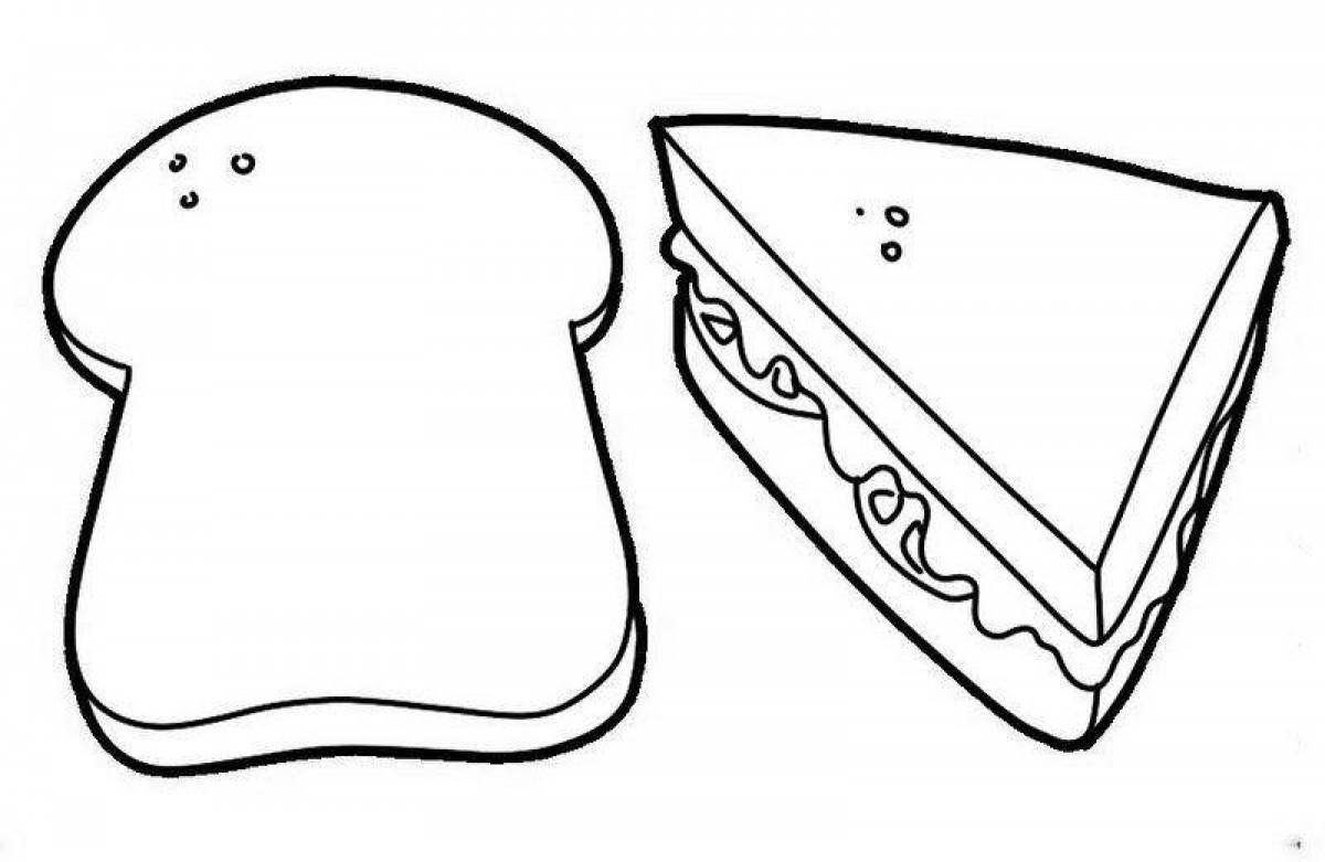 Nutritious sandwich coloring page