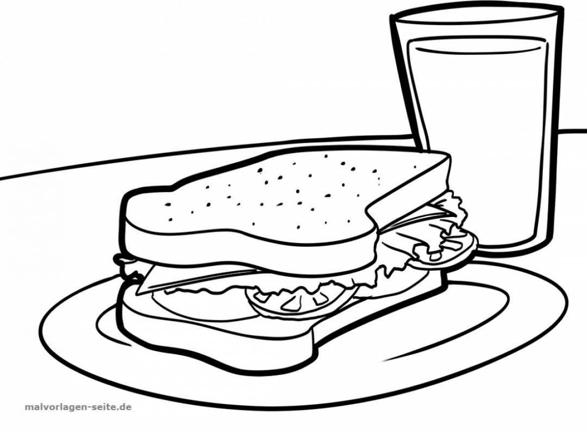 Coloring juicy sandwich