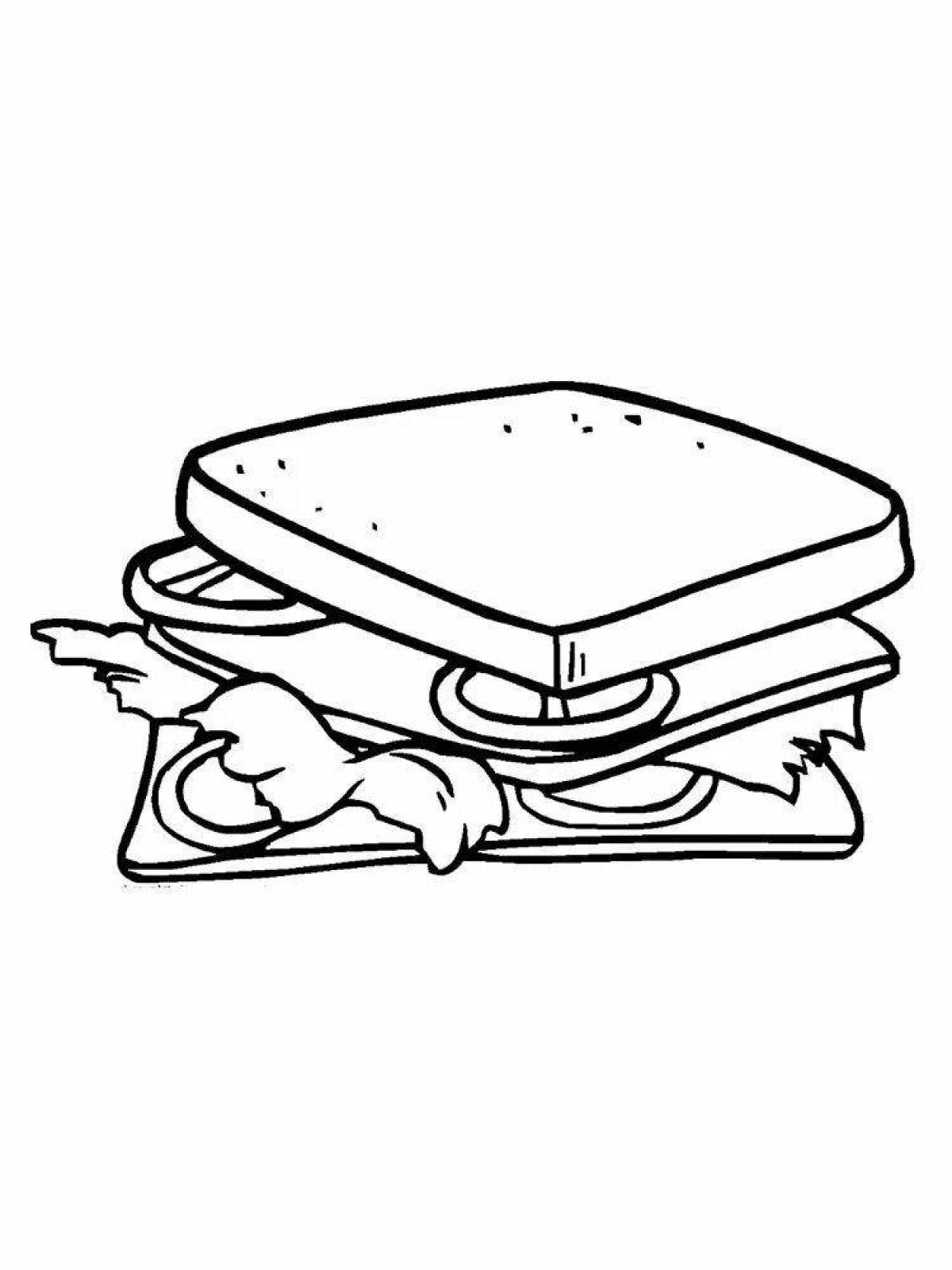 Раскраска слоеный сэндвич