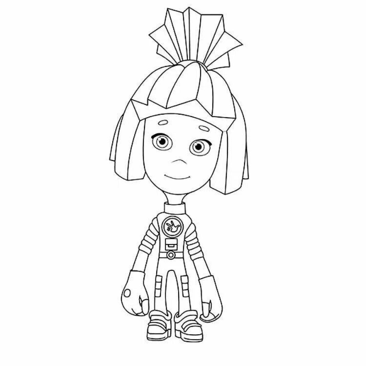 Playful reel coloring page