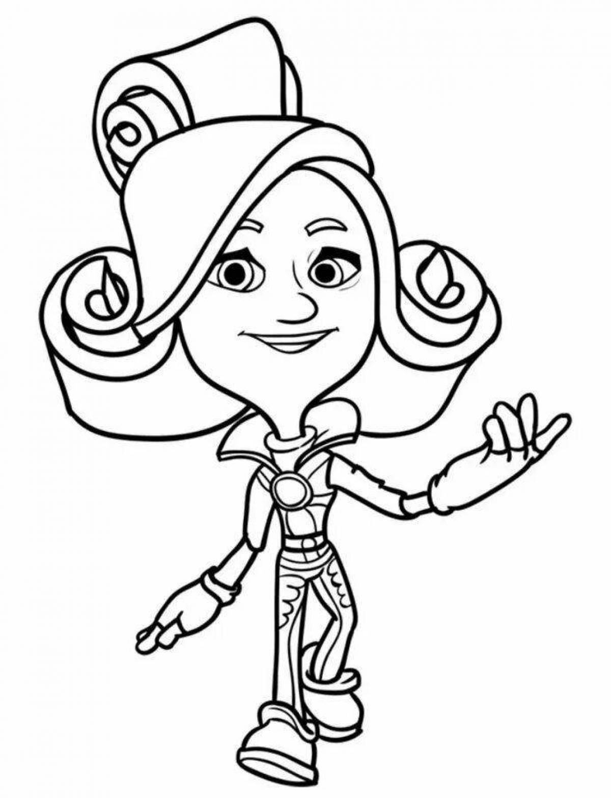 Sparkling coil coloring page
