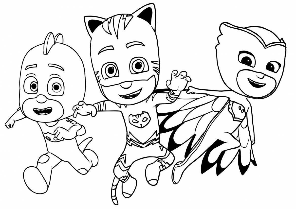 Colorful coloring page pj