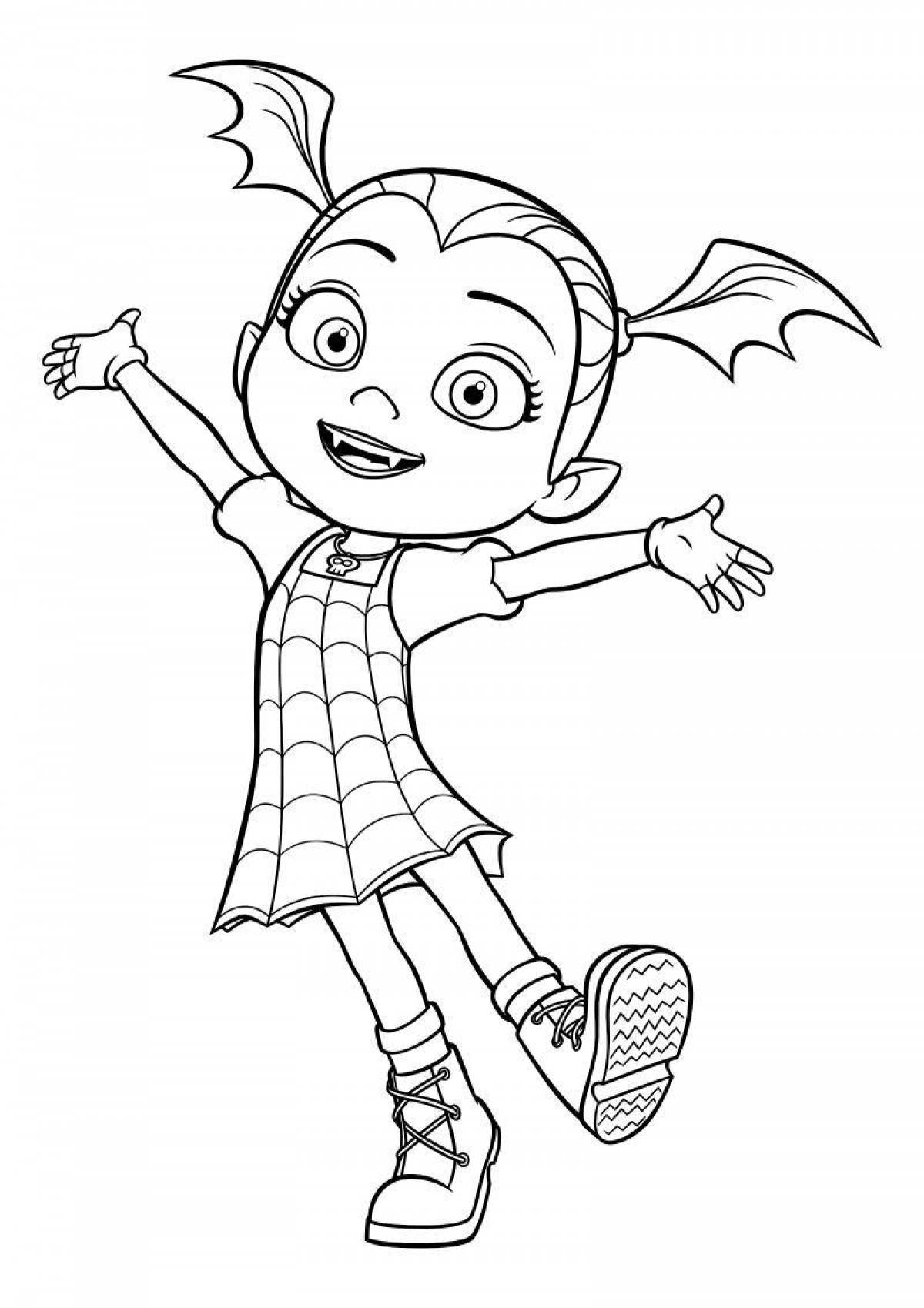 Color filled pj coloring page