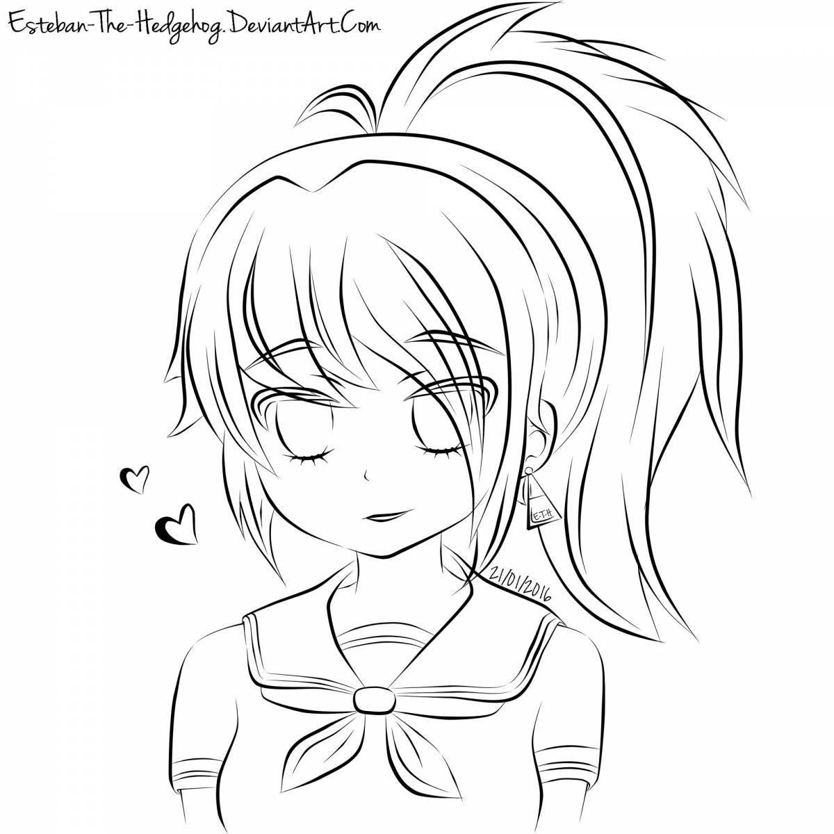 Dyed yandere simulator coloring page