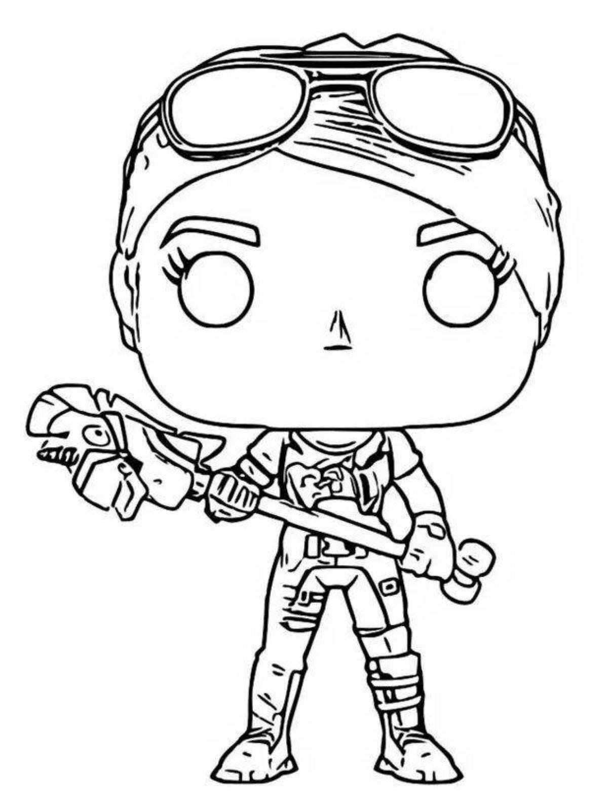 Colorful funko pop coloring page
