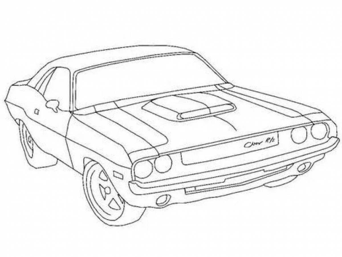 Dodge charger bright coloring page