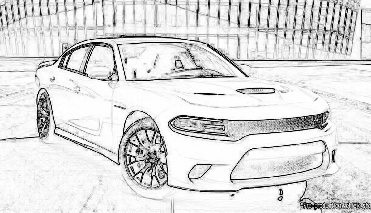 Amazing dodge charger coloring page