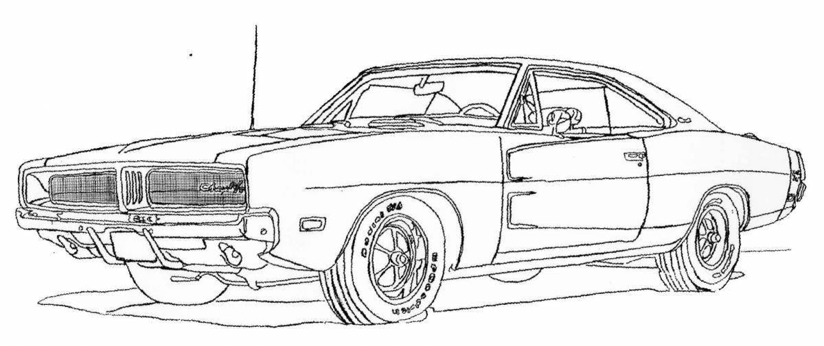 Grand dodge charger coloring page