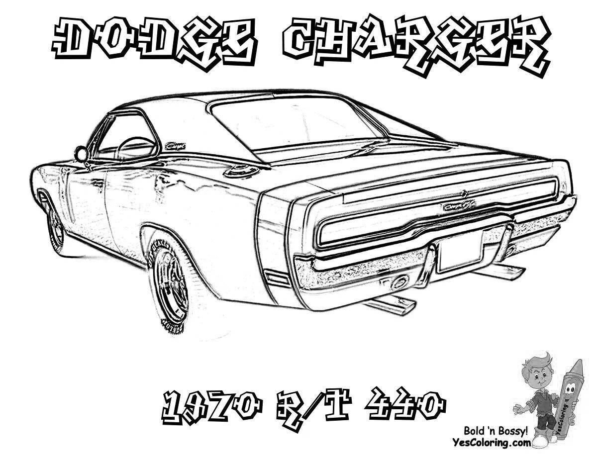 Dodge charger awesome coloring book