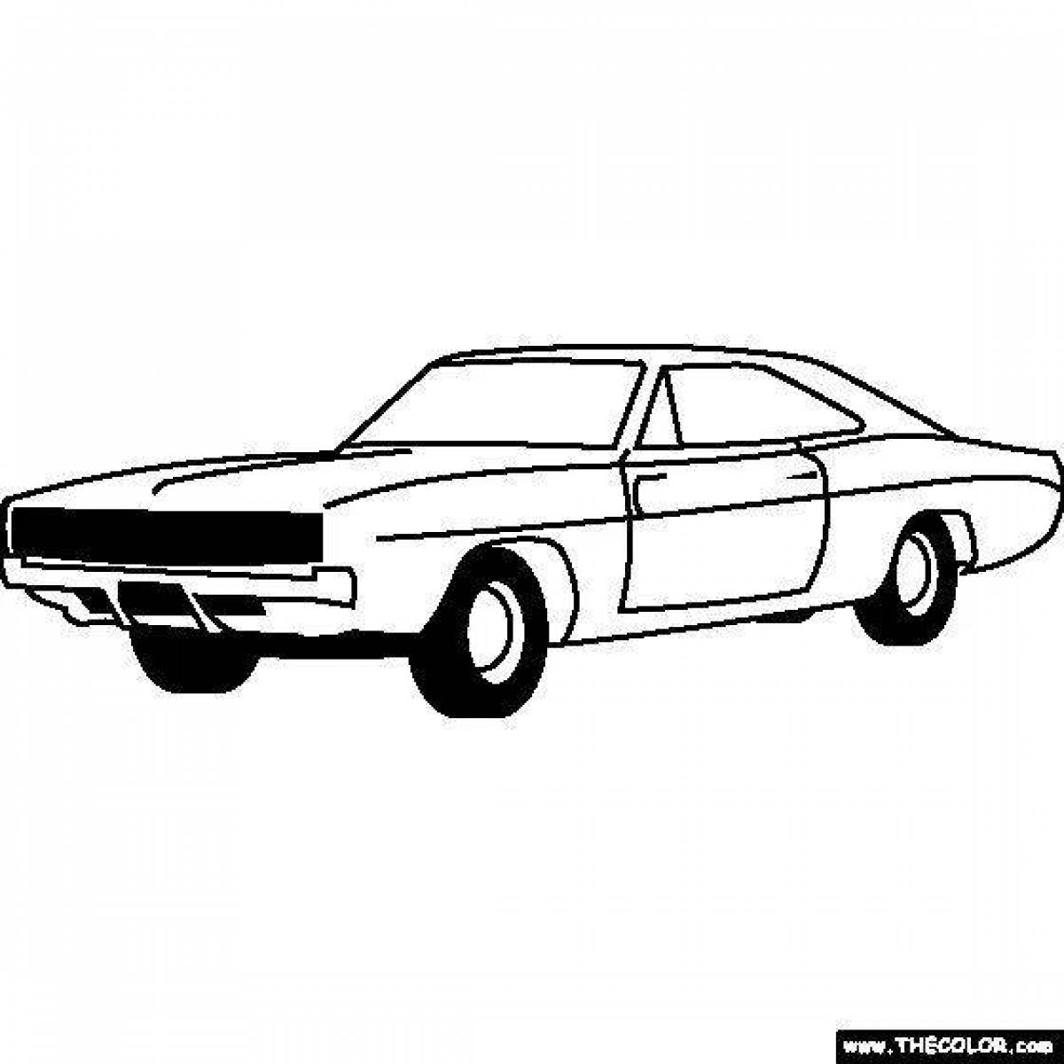 Adorable dodge charger coloring page