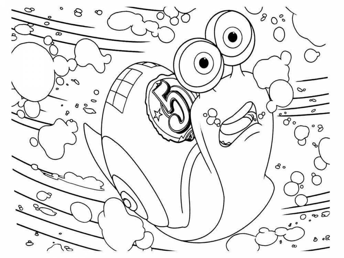 Turbo snail fun coloring page