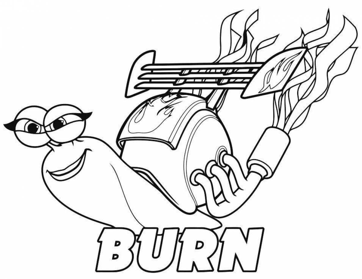 Attractive turbo snail coloring page
