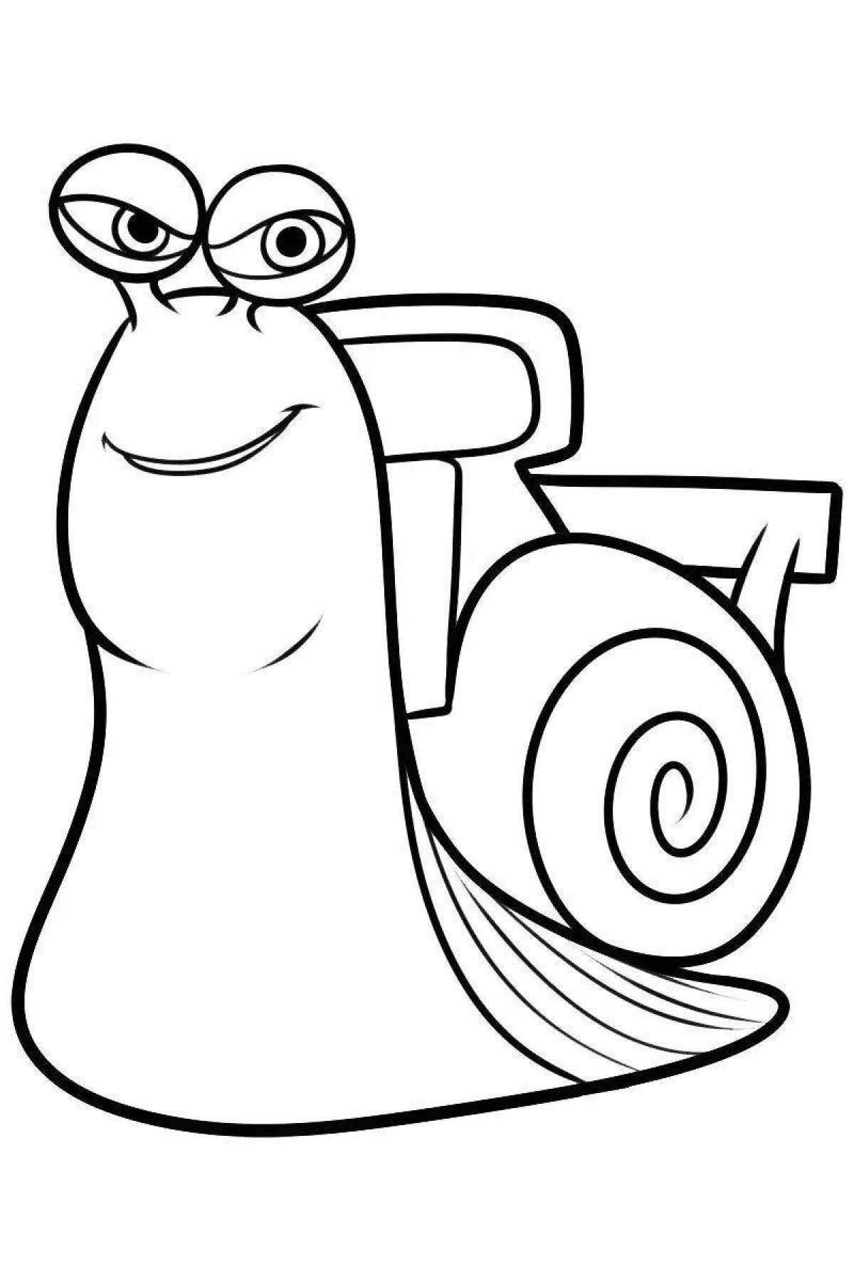 Charming turbo snail coloring page