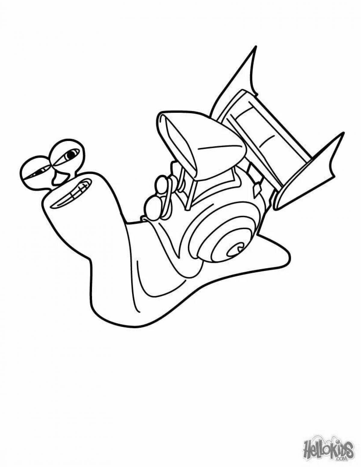 Turbo snail cute coloring page