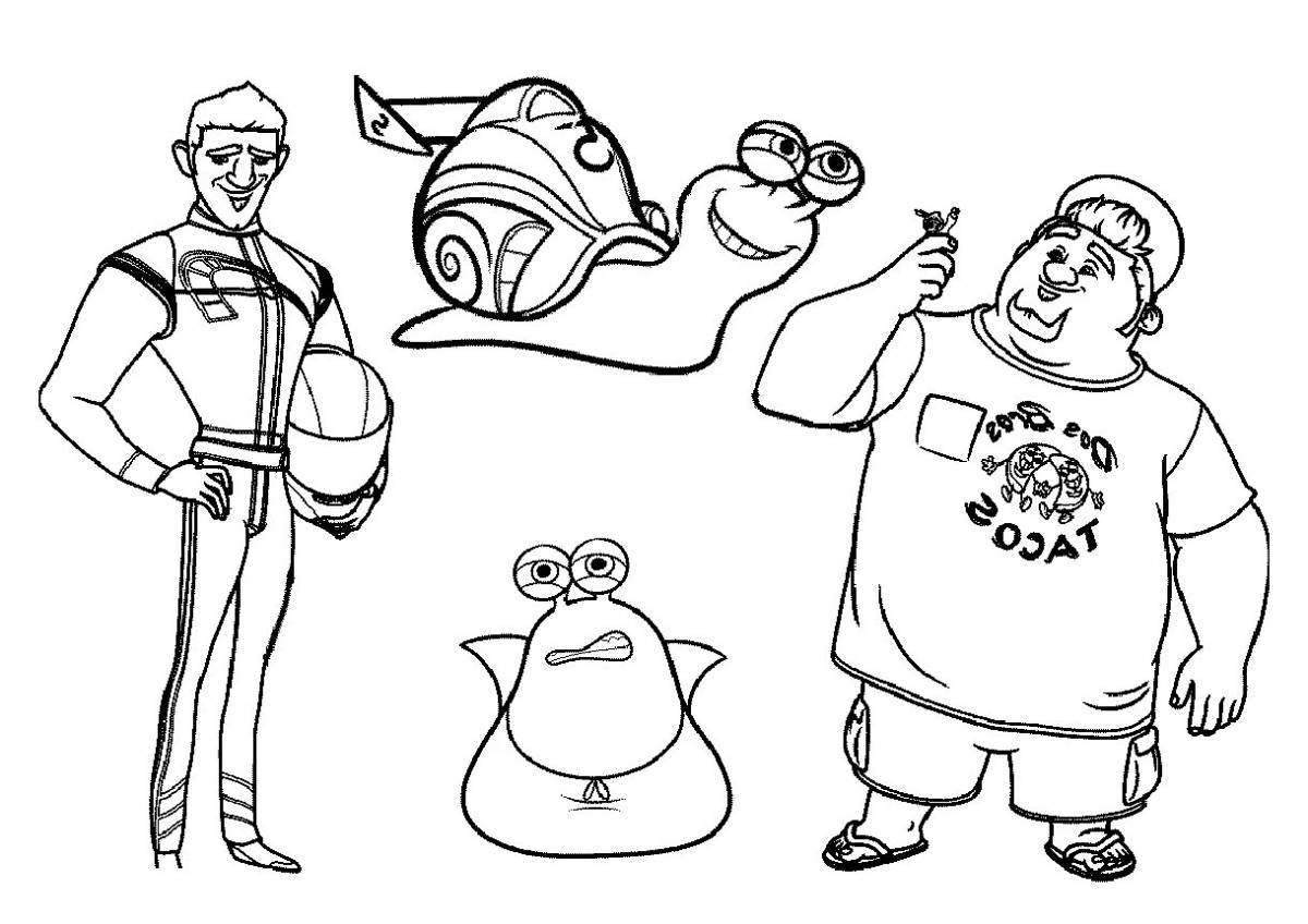 Sweet turbo snail coloring page