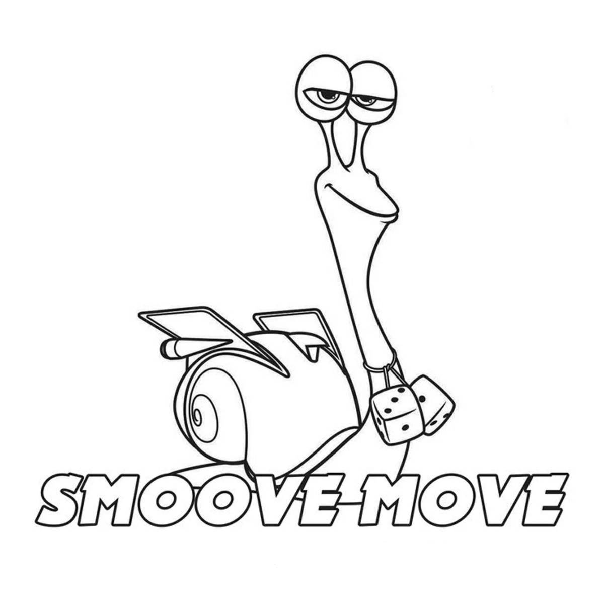 Funny turbo snail coloring page