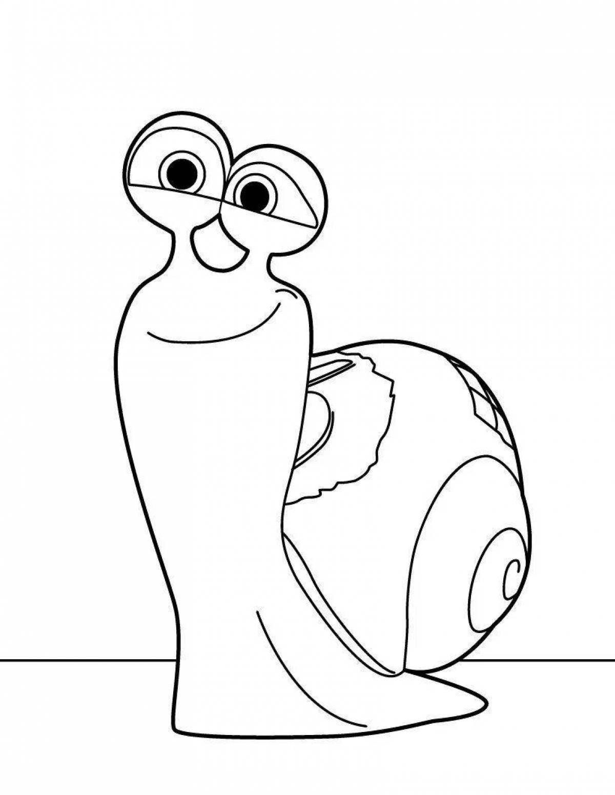 Coloring cute turbo snail